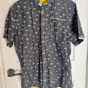 Gray Bicycle Print Men's Shirt